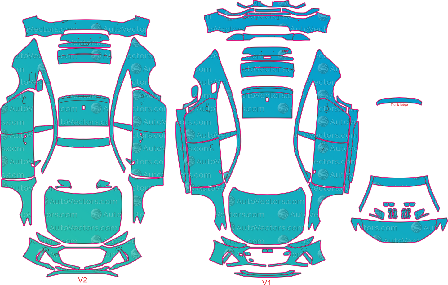 Audi RS7 C8 V2 (From 2021) Sportback Pre-Cut PPF Pattern Templates – pre-cut PPF pattern templates, digital download vector files (CDR, AI, PDF, DXF, SVG)