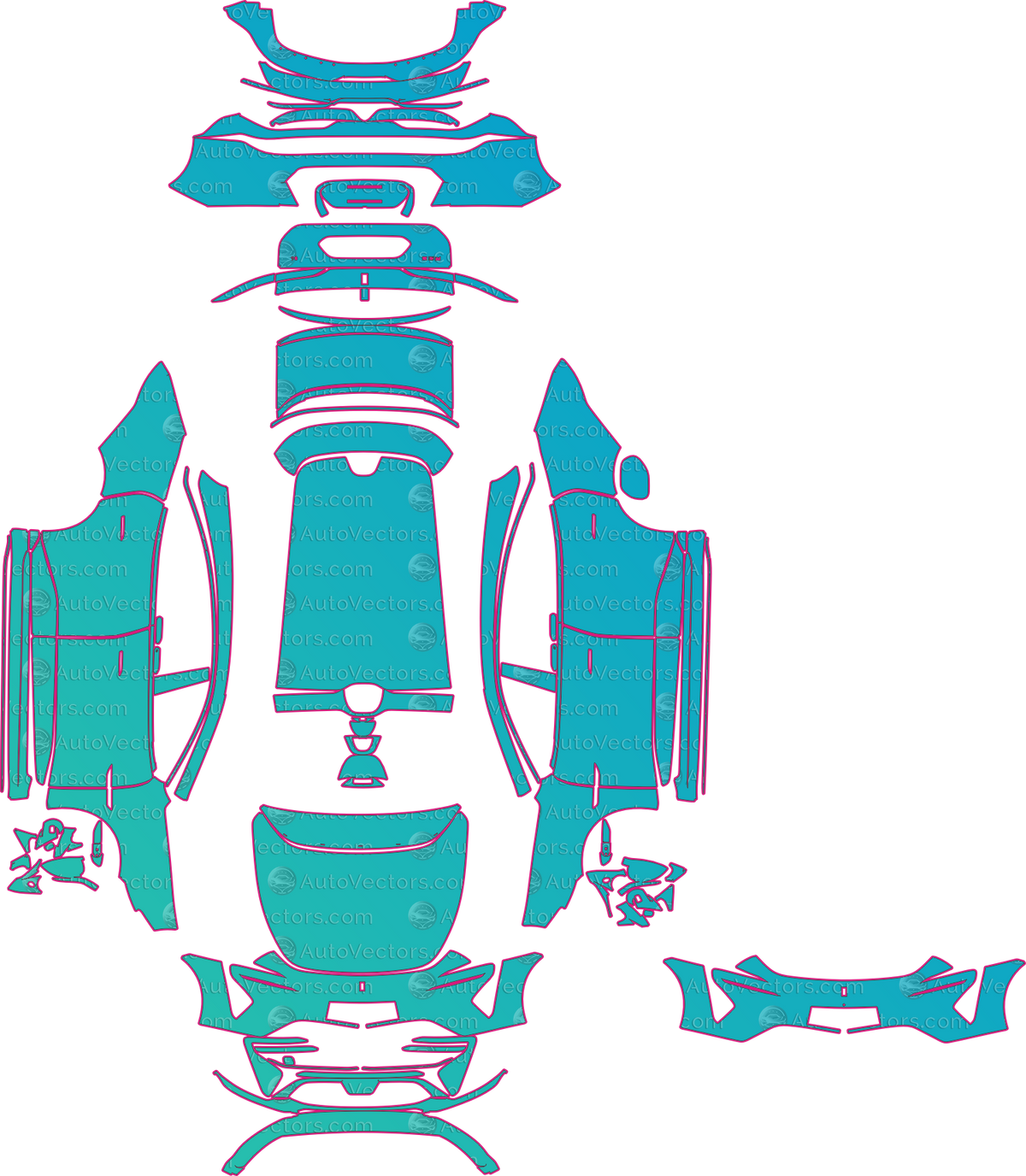 Avatr 06 Base (From 2025) Sedan pre-cut PPF pattern layout