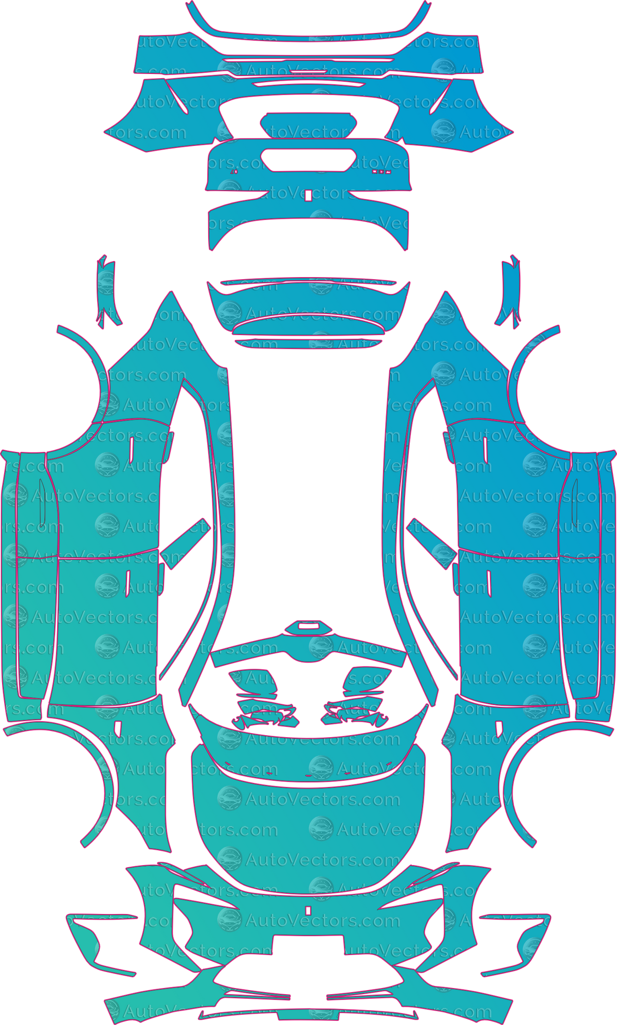 Avatr 07 Base (From 2024) SUV – pre-cut PPF pattern templates, instant digital download vector cut files (CDR, AI, PDF, SVG)