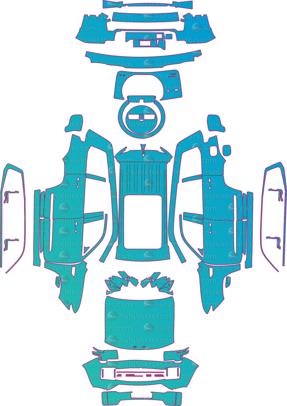 BAIC BJ60E Base (From 2024) pre-cut PPF pattern layout