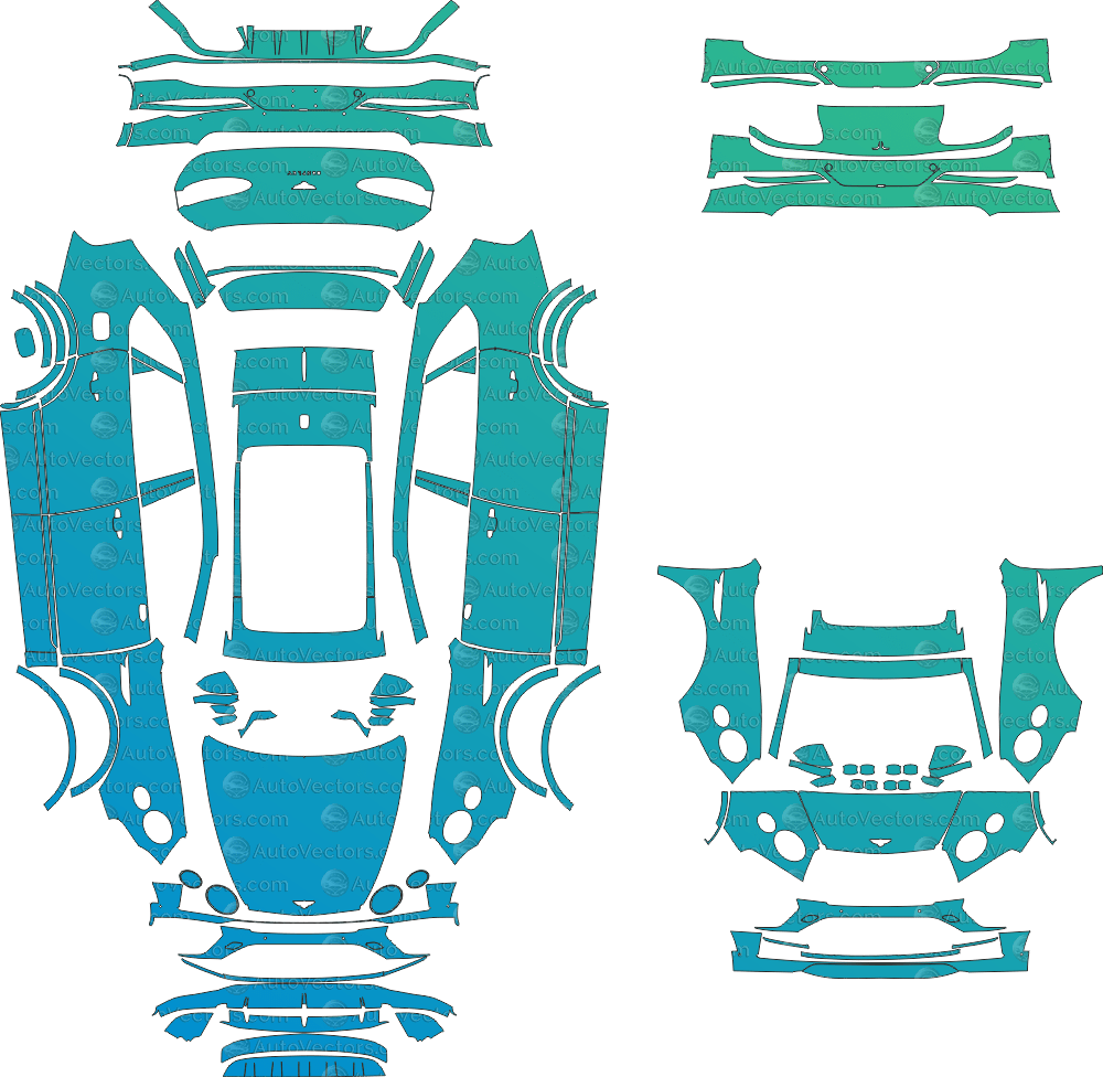Bentley Bentayga Base (From 2021) SUV pre-cut PPF vector template download