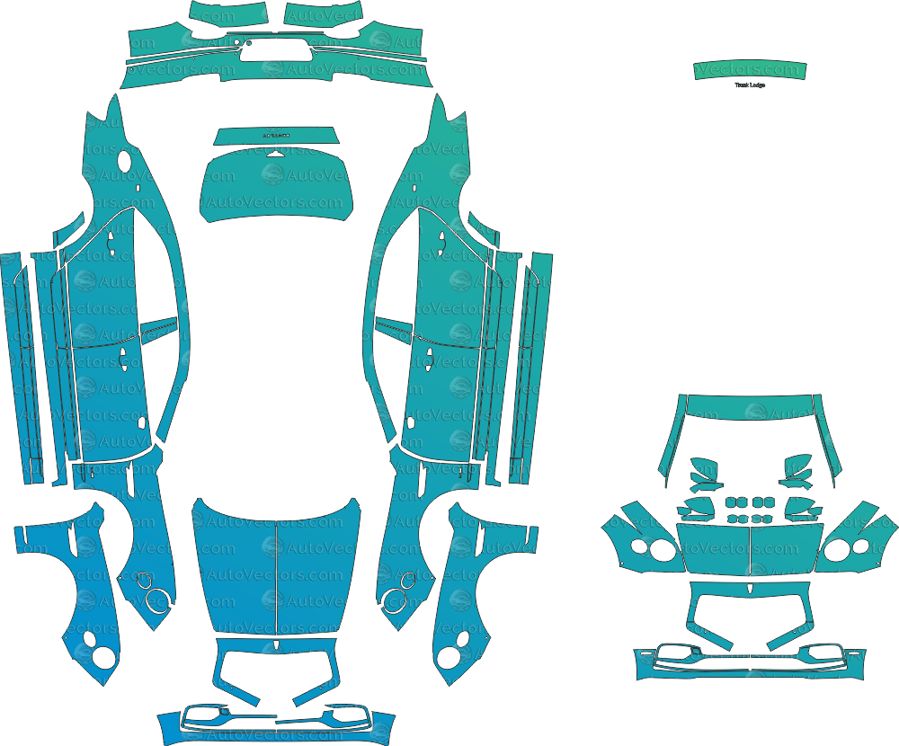 Bentley Flying Spur First Edition W12 (From 2020) Sedan pre-cut PPF vector template download