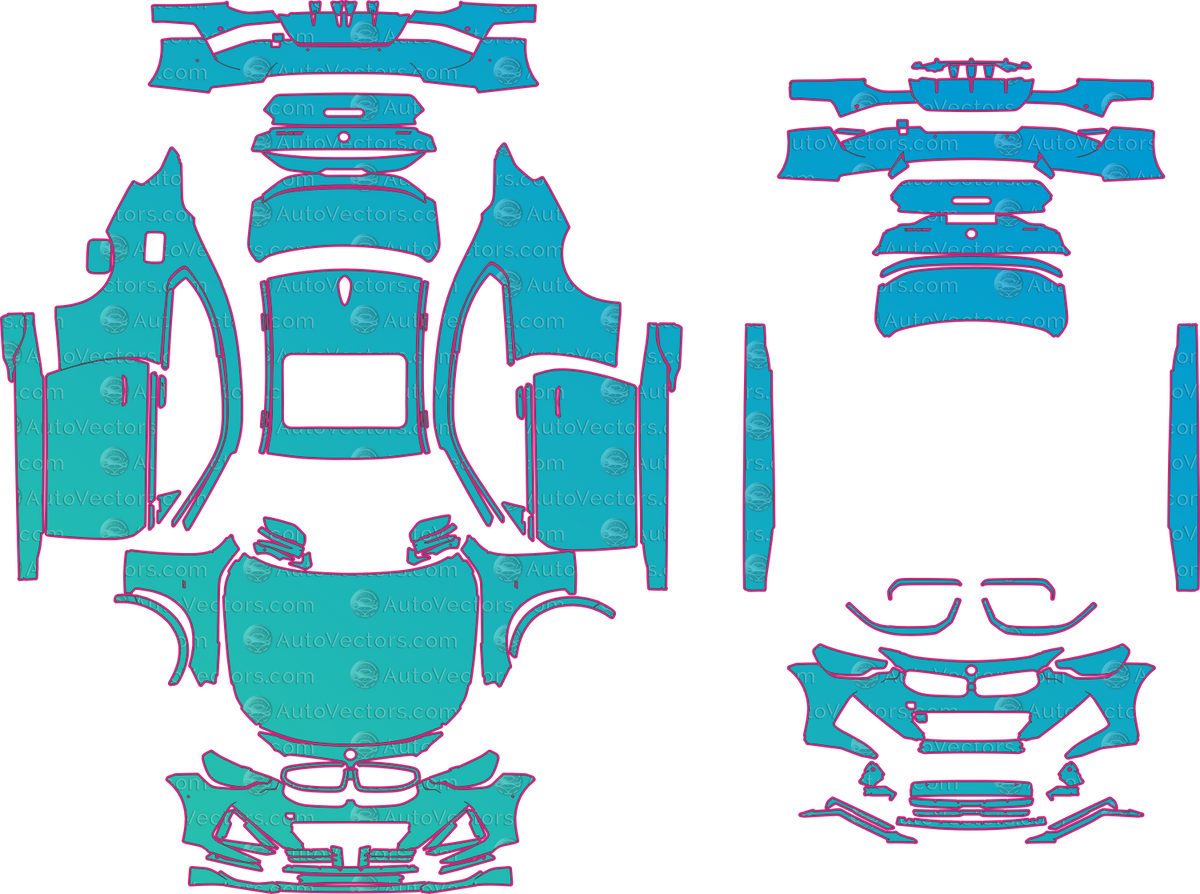 BMW 2 Series M240I (From 2022) Coupe pre-cut PPF pattern layout