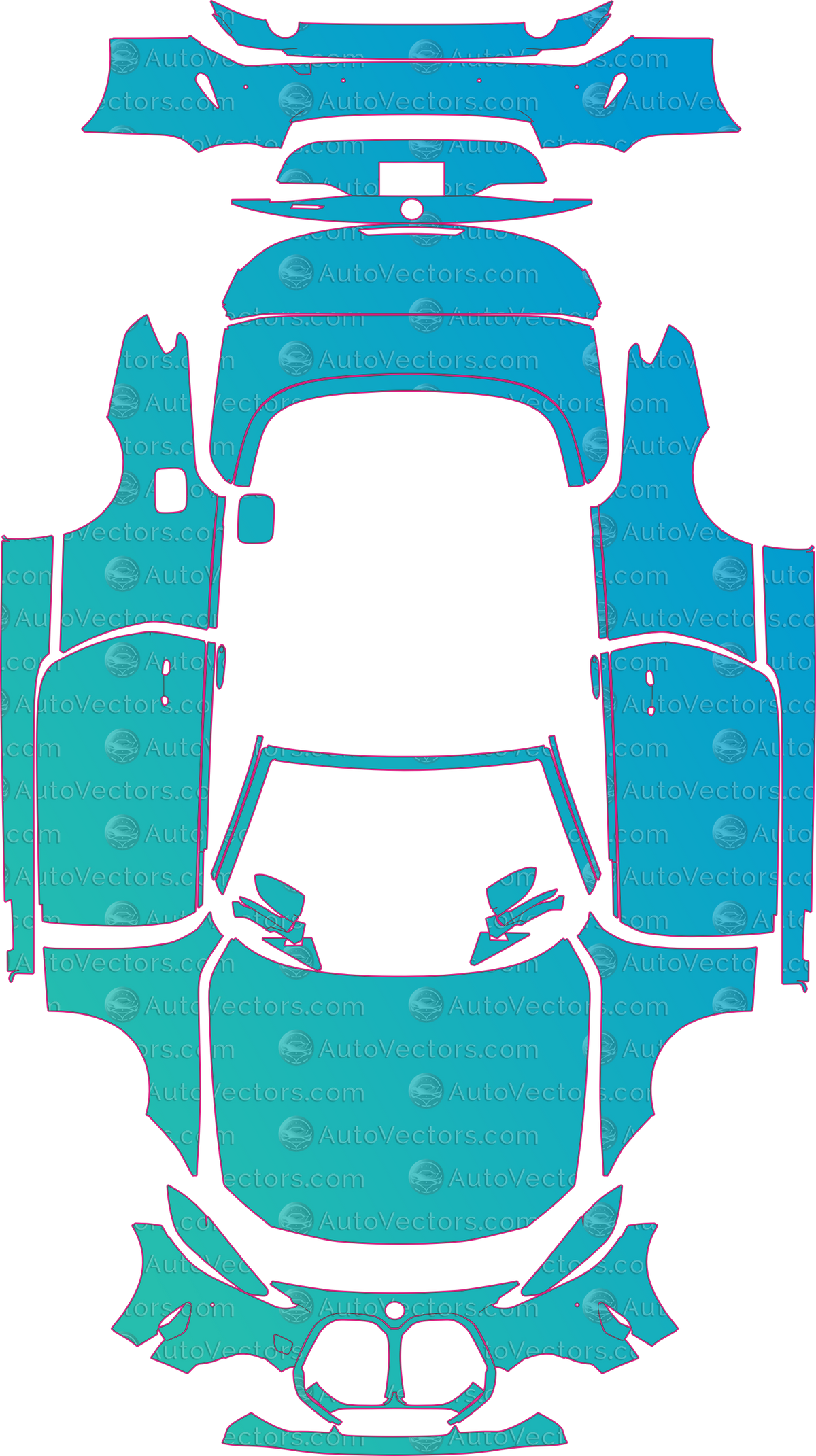 BMW 4 Series Sport (From 2021) Convertible pre-cut PPF pattern layout