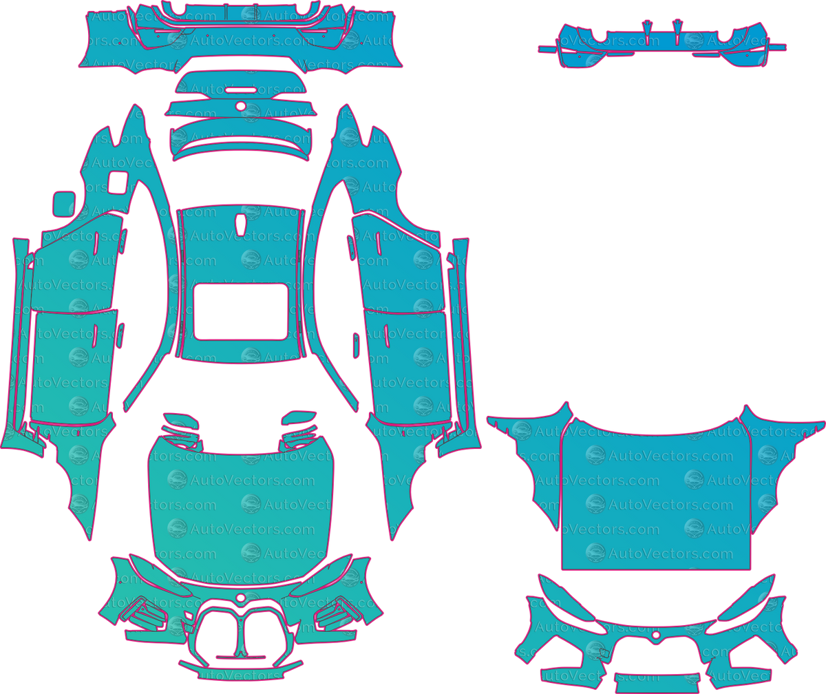 BMW 4 Series Gran Coupe G26 M Sport (From 2021) Hatchback pre-cut PPF pattern layout