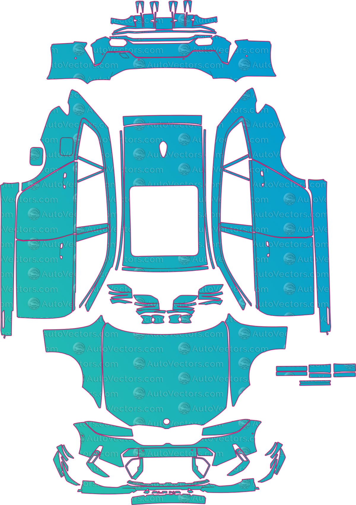 BMW Alpina B3 G21 (From 2023) Touring – pre-cut PPF pattern templates, instant digital download vector cut files (CDR, AI, PDF, SVG)