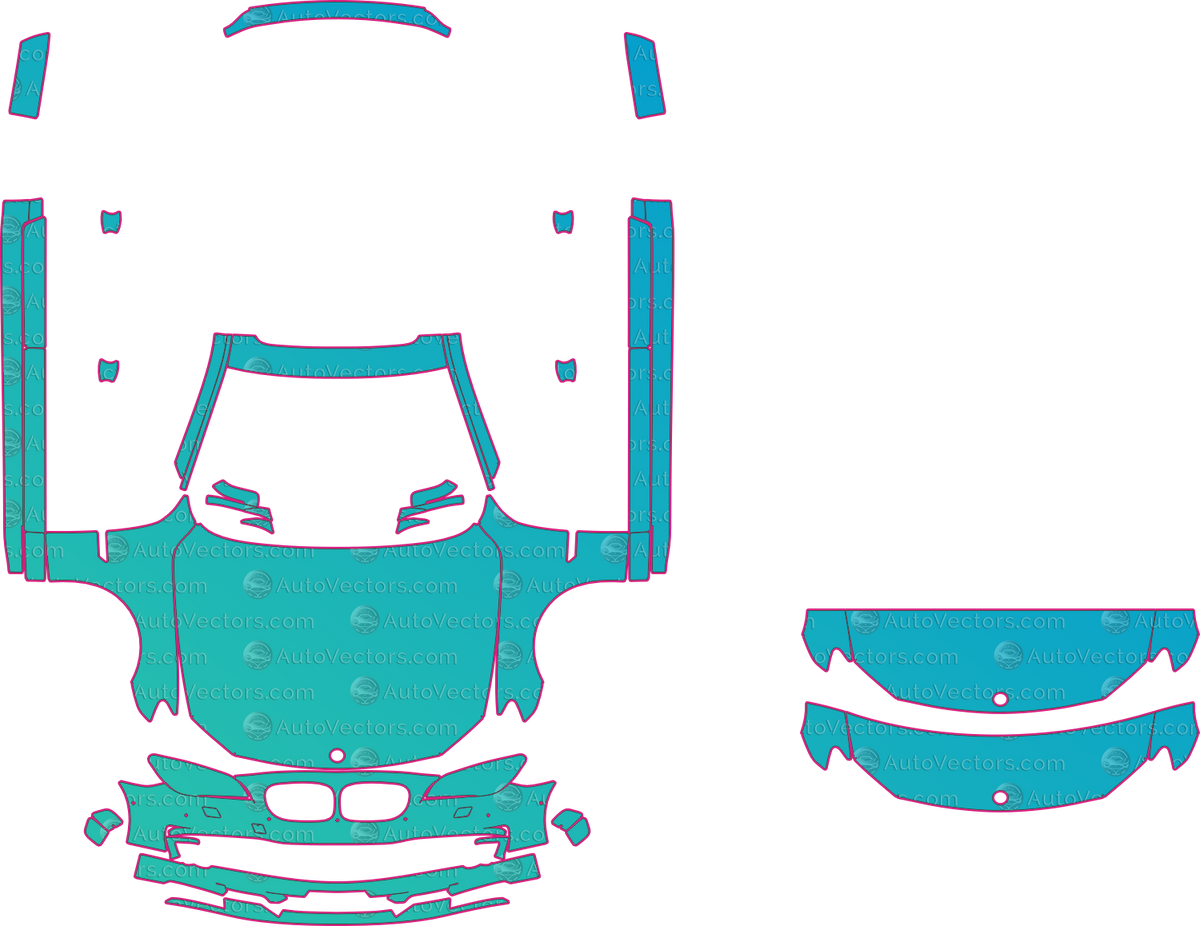 BMW Alpina B7 F01 Base (From 2013) Sedan – pre-cut PPF pattern templates, instant digital download vector cut files (CDR, AI, PDF, SVG)