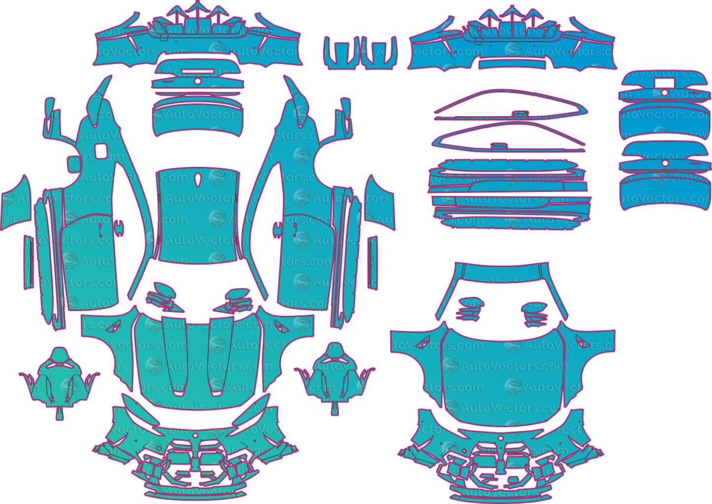 BMW M4 G82 CS Facelift (From 2025) Coupe Pre-Cut PPF Pattern Templates – pre-cut PPF pattern templates, digital download vector files (CDR, AI, PDF, DXF, SVG)
