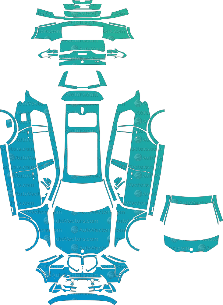 BMW X7 Base G07 LCI (From 2023) SUV pre-cut PPF vector template download