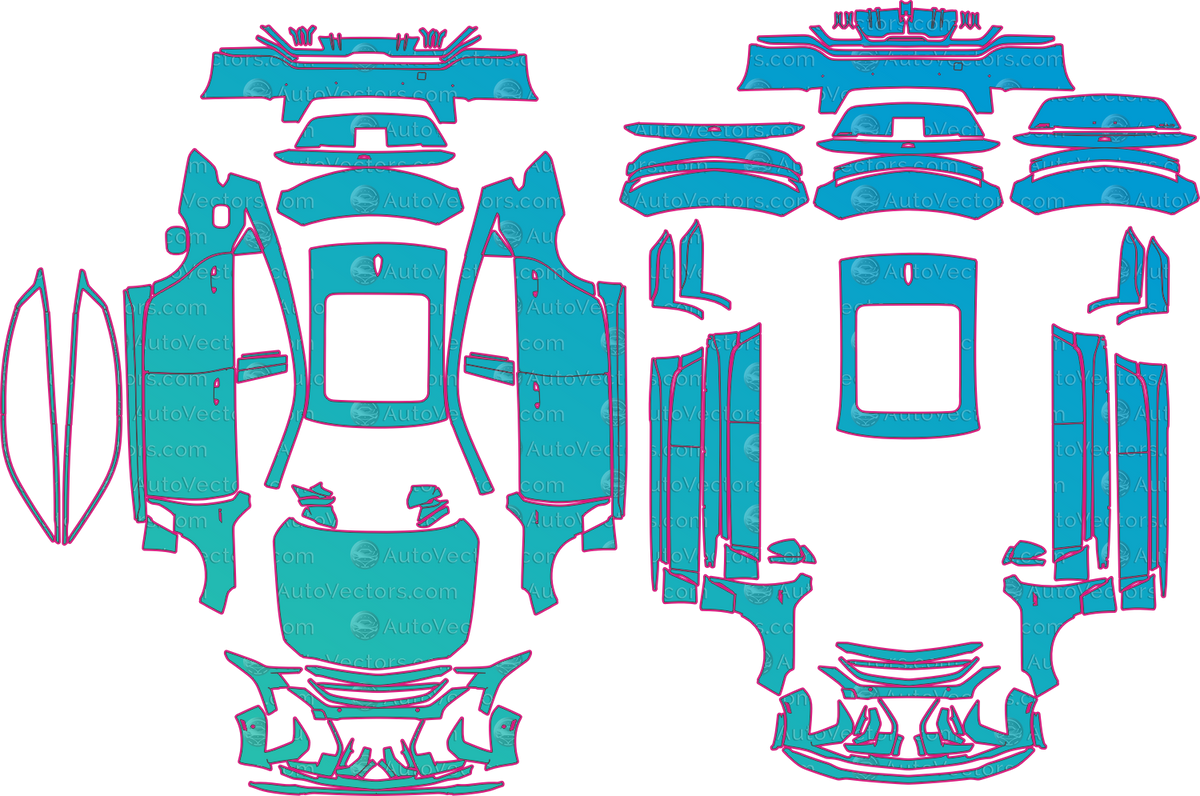 Cadillac CT5 V Blackwing (From 2025) Sedan pre-cut PPF pattern layout