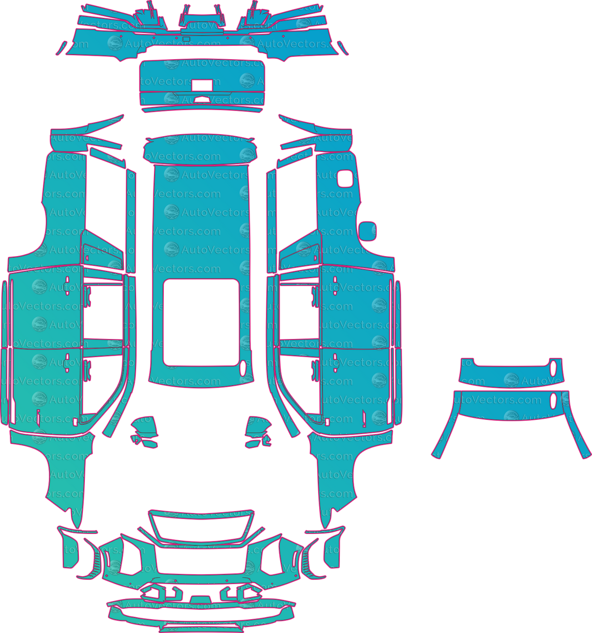 Cadillac Escalade V ESV (From 2025) SUV pre-cut PPF pattern layout