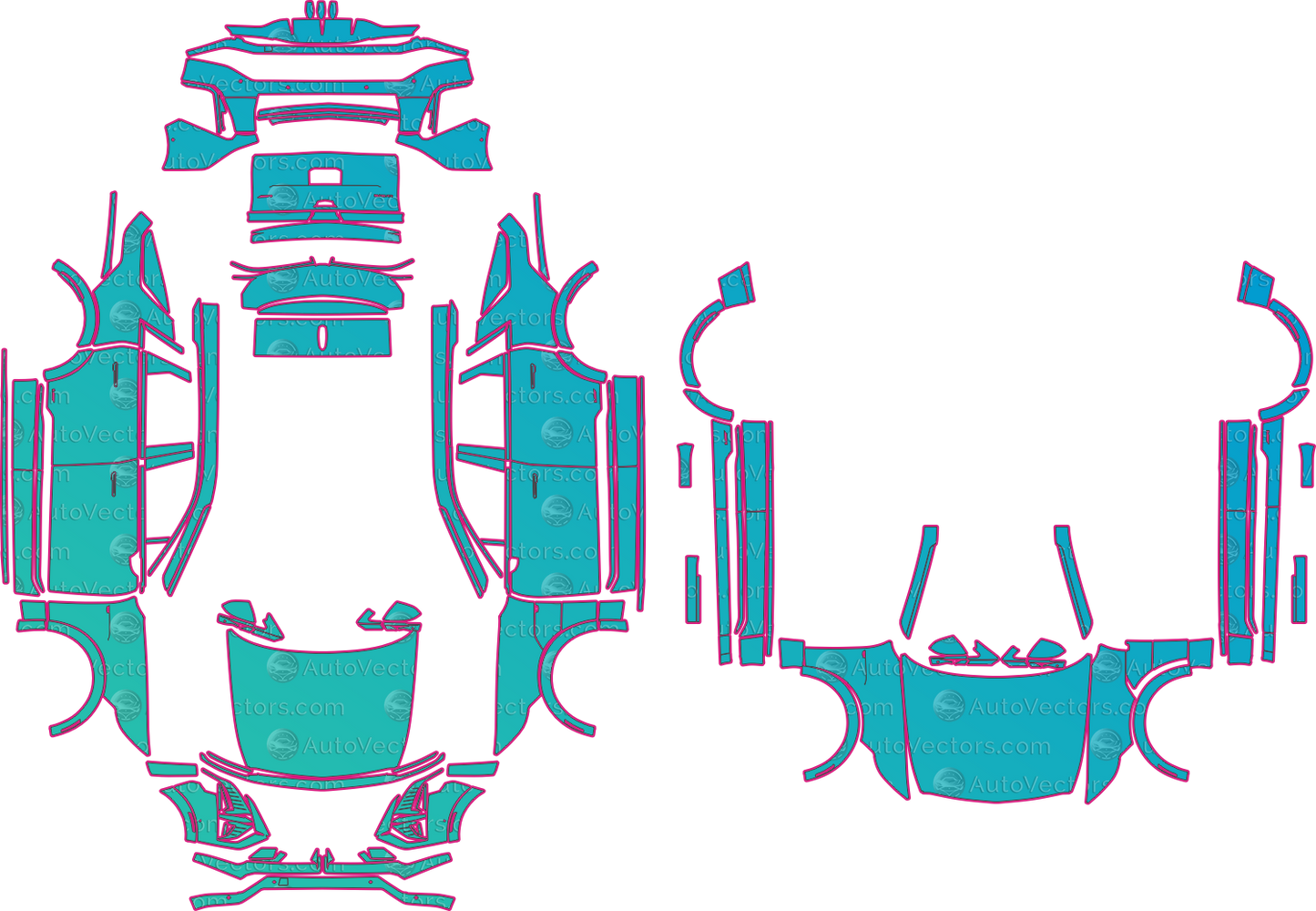 Cadillac Lyriq-V V-Series (From 2026) SUV – pre-cut PPF pattern templates, instant digital download vector cut files (CDR, AI, PDF, SVG)