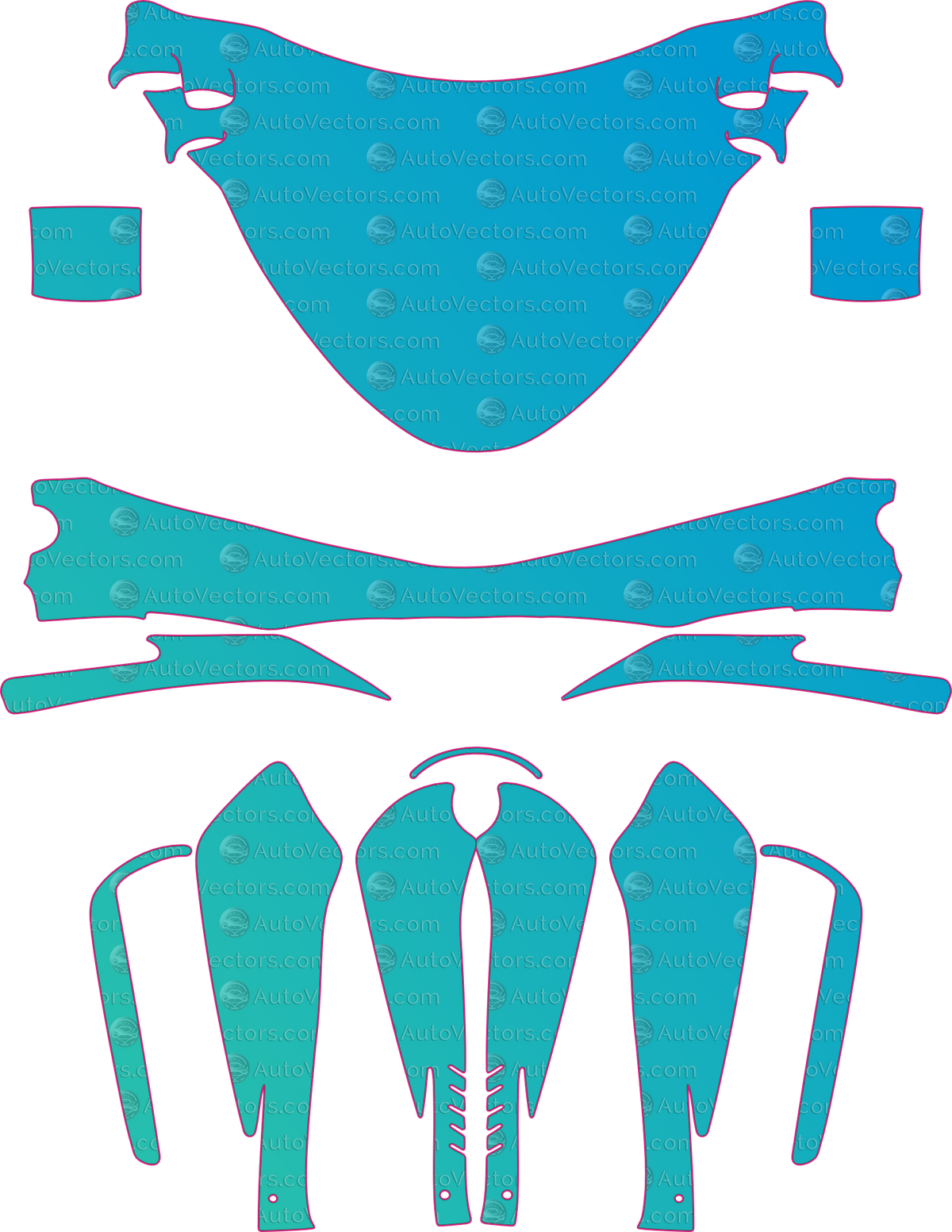 Campagna T-Rex Base (From 2010) pre-cut PPF pattern layout