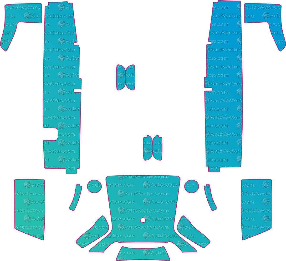 Caterham Seven 360 SV Base (From 2000) pre-cut PPF pattern layout