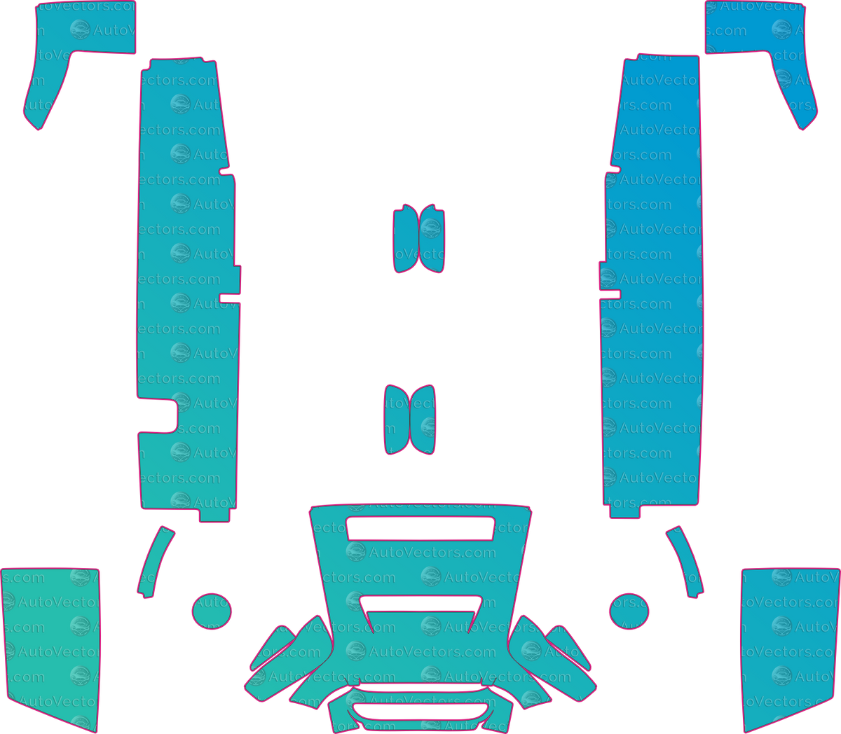 Caterham Seven 620 SV Base (From 2023) pre-cut PPF pattern layout