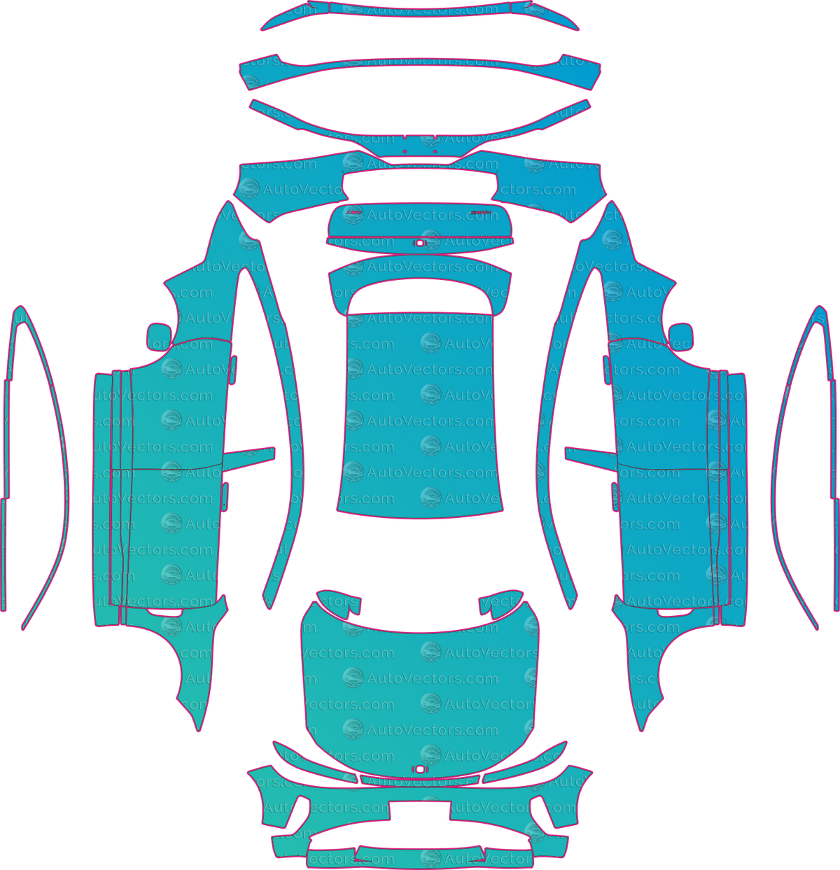 Changan Origin A07 Base (From 2026) pre-cut PPF pattern layout