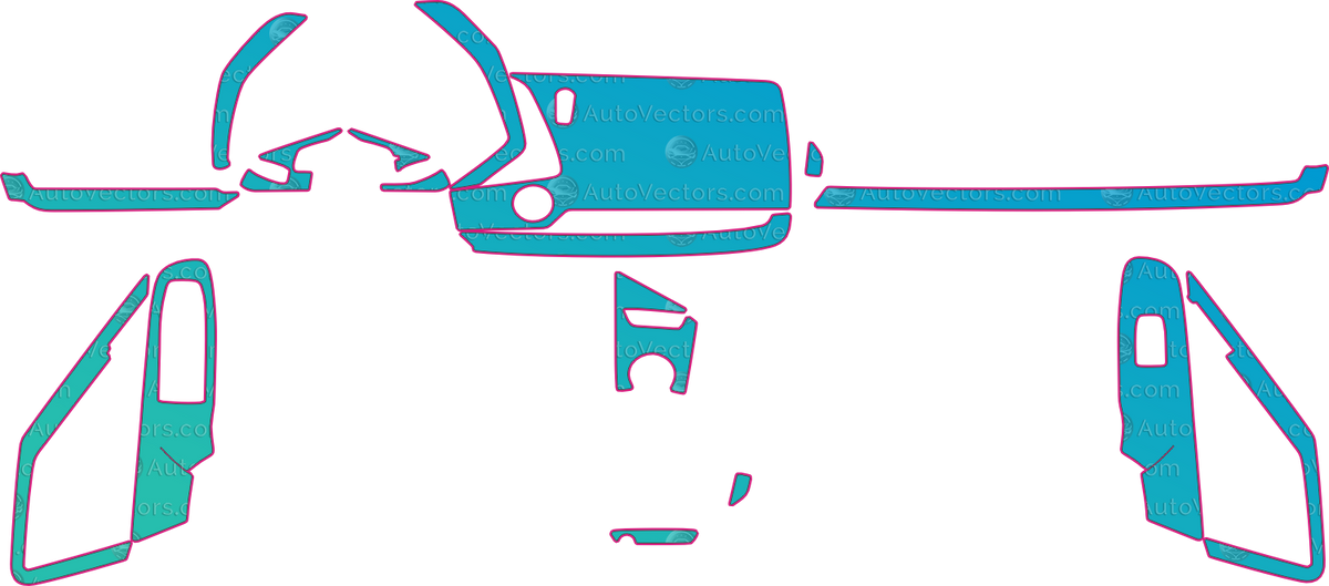 Chevrolet Corvette Base v2 (From 2024) Interior – interior pre-cut PPF pattern templates, instant digital download vector cut files (CDR, AI, PDF, SVG)