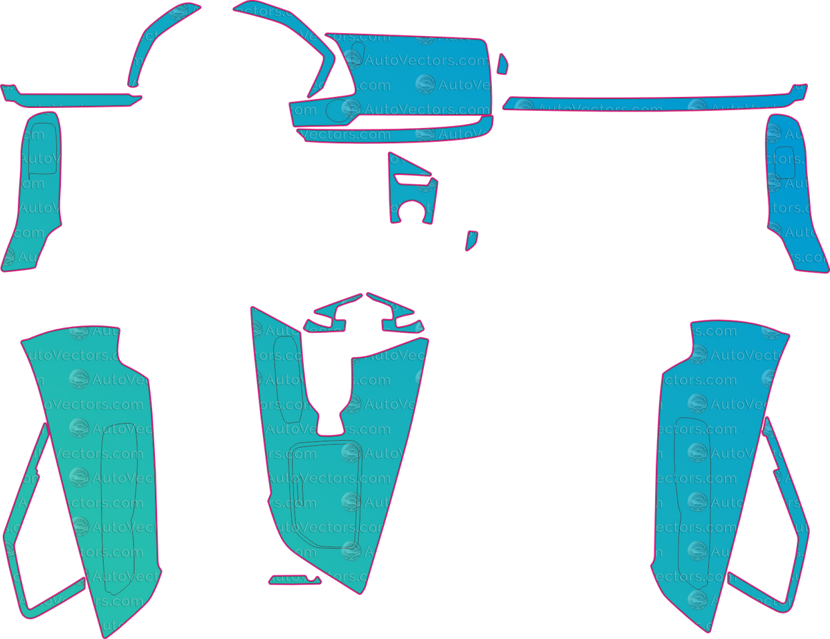 Chevrolet Corvette C8 (From 2025) Interior – interior pre-cut PPF pattern templates, instant digital download vector cut files (CDR, AI, PDF, SVG)