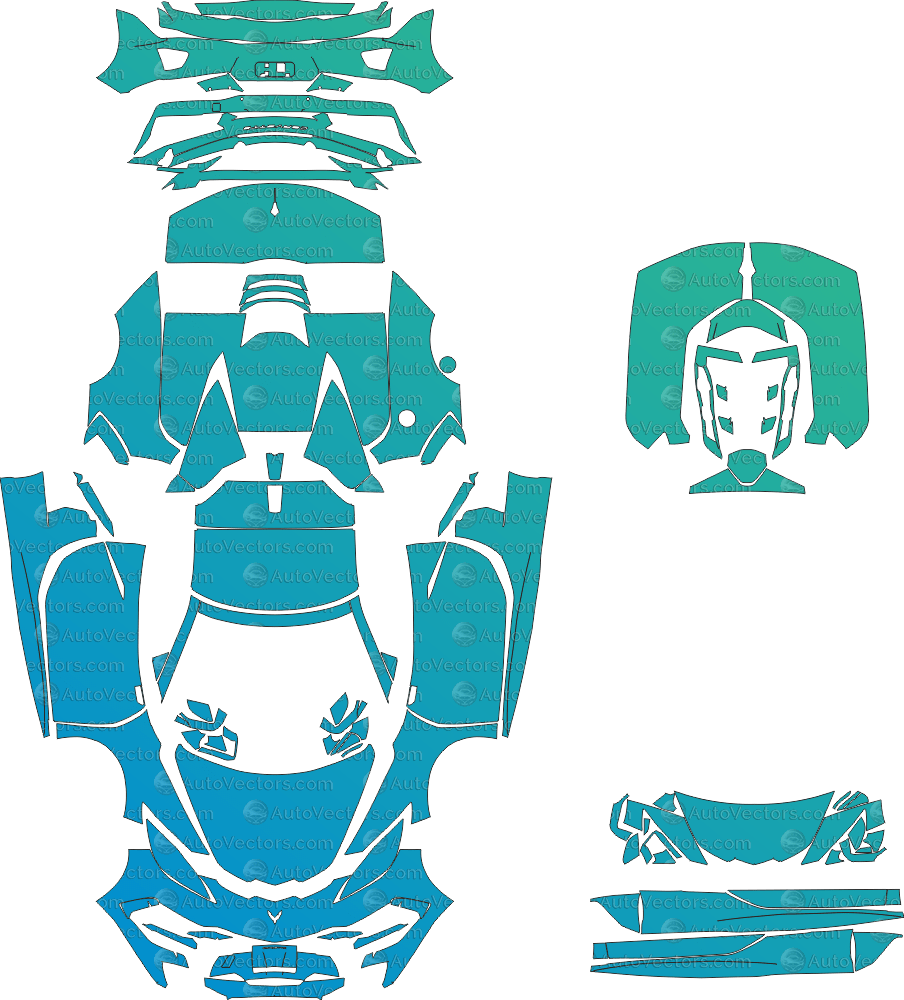 Chevrolet Corvette Stingray C8 (From 2020) Convertible Pre - Cut PPF Pattern Templates pre - cut PPF template digital file download