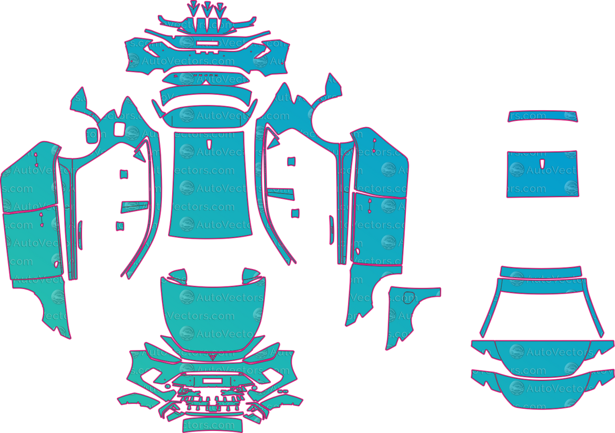 Cupra Leon KL VZ (From 2026) Hatchback Pre-Cut PPF Pattern Templates – pre-cut PPF pattern templates, digital download vector files (CDR, AI, PDF, DXF, SVG)