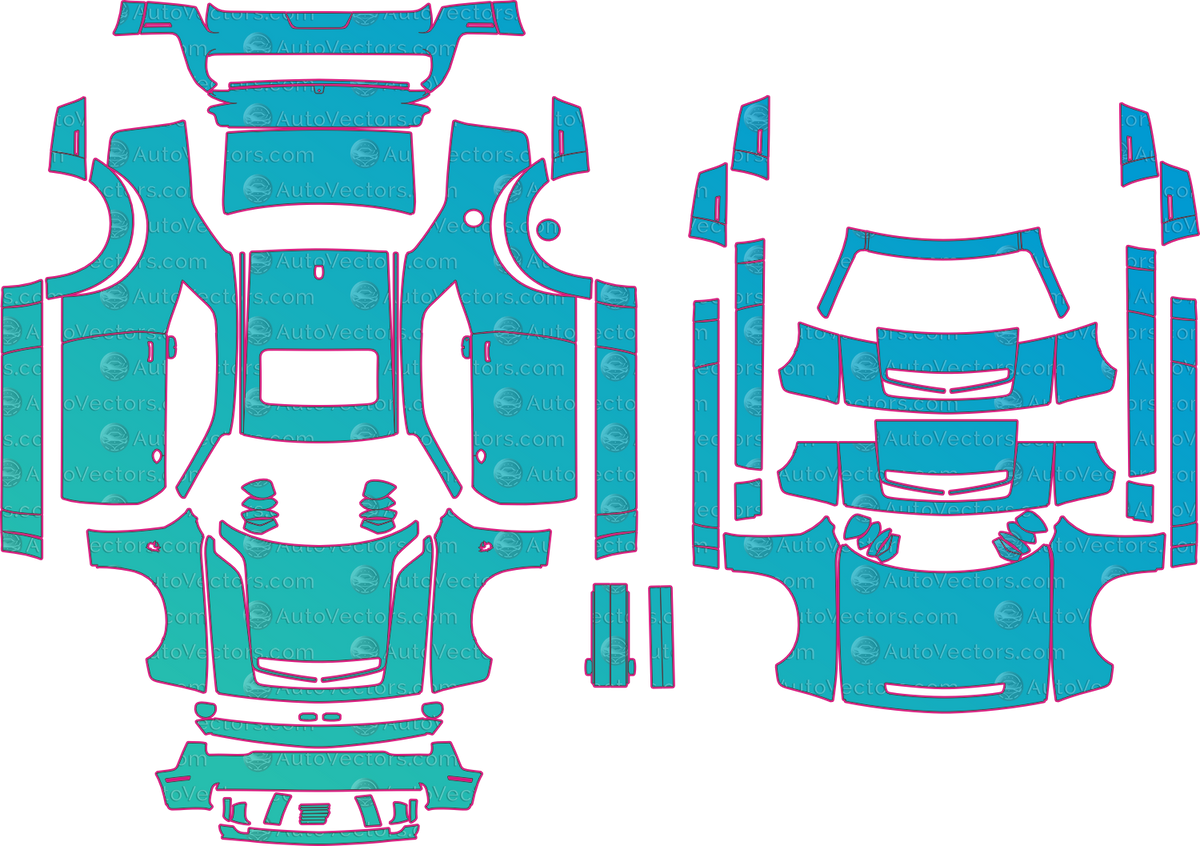 Dodge Challenger SRT Demon 170 (From 2023) Coupe pre-cut PPF pattern layout