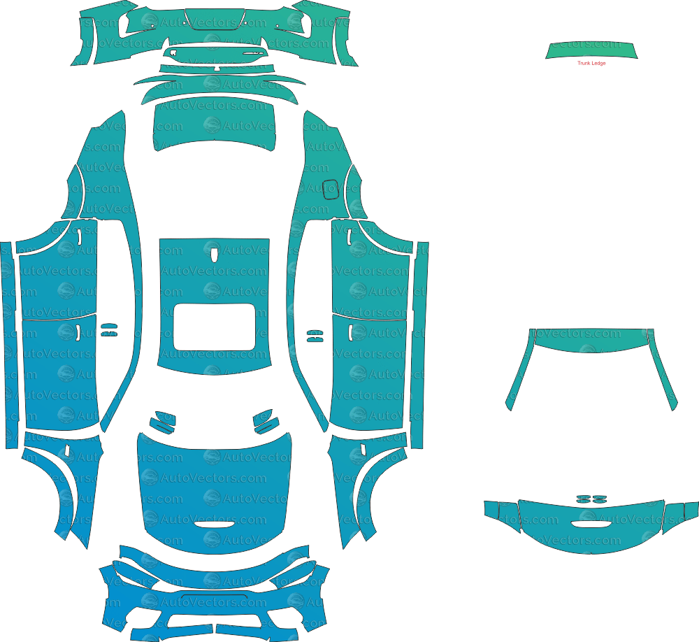 Dodge Charger Scat Pack Widebody, Swinger (From 2020) Sedan pre-cut PPF vector template download