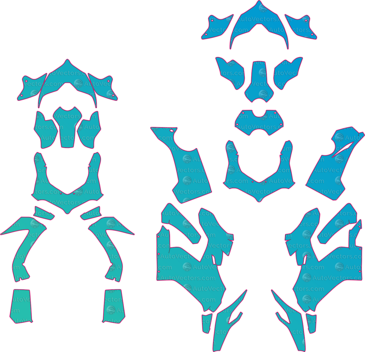 Ducati Panigale Speciale-V4-V4S-V4S Corse (From 2018) Moto motorcycle PPF pattern layout