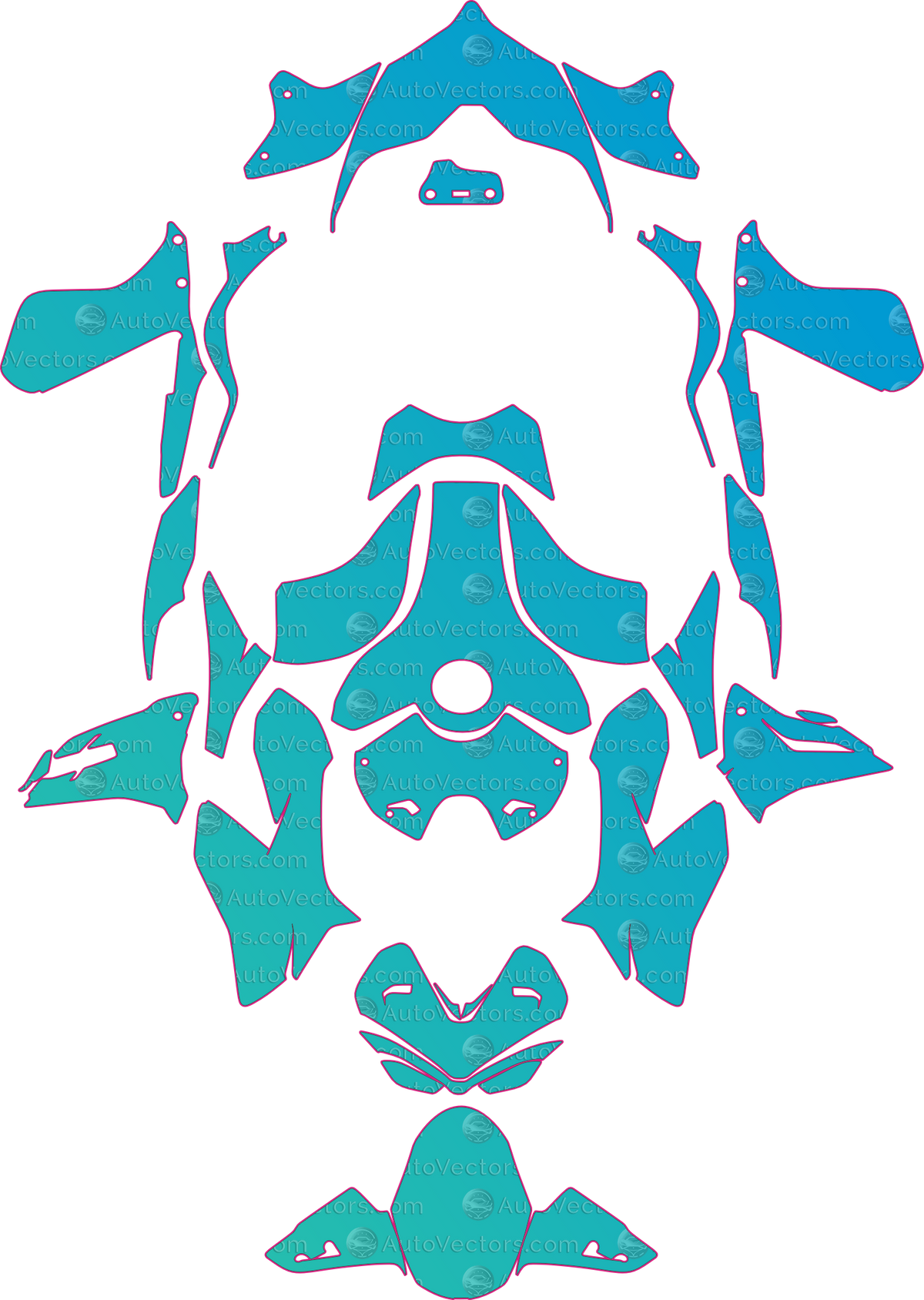 Ducati Streetfighter V4 (From 2022) Moto motorcycle PPF pattern layout