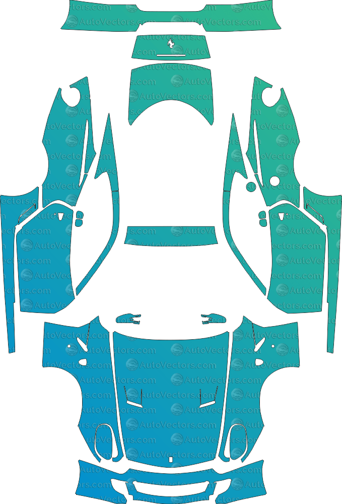 Ferrari 599 GTB Fiorano (From 2006) Coupe pre-cut PPF vector template download