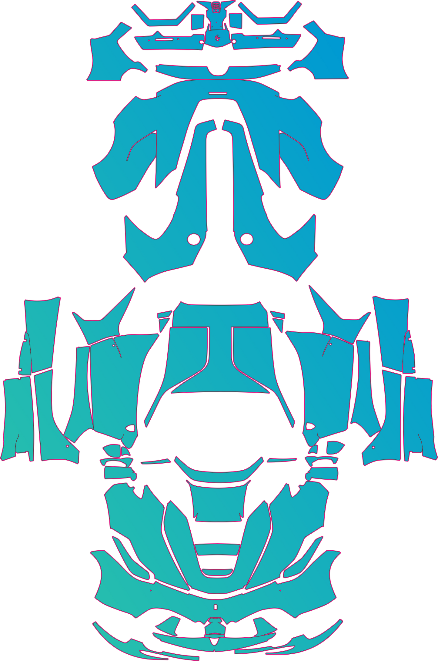 Ferrari LaFerrari F150 (From 2013) Coupe Pre-Cut PPF Pattern Templates – pre-cut PPF pattern templates, digital download vector files (CDR, AI, PDF, DXF, SVG)
