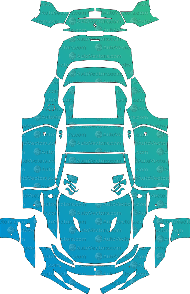 Ferrari Portofino (From 2019) Convertible pre-cut PPF vector template download