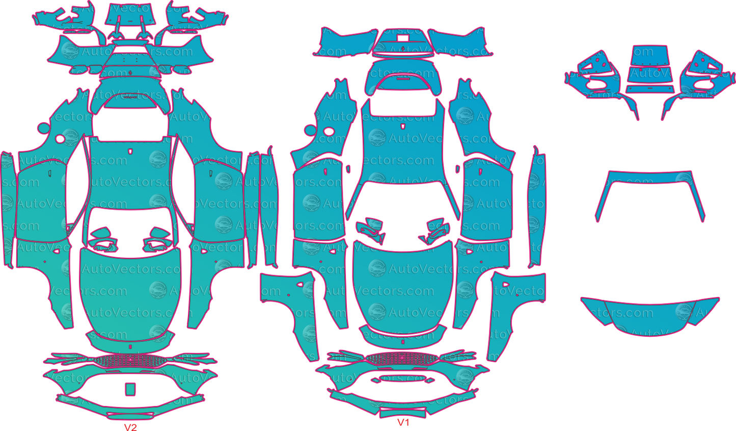 Ferrari Roma F169 (From 2020) Coupe Pre-Cut PPF Pattern Templates – pre-cut PPF pattern templates, digital download vector files (CDR, AI, PDF, DXF, SVG)