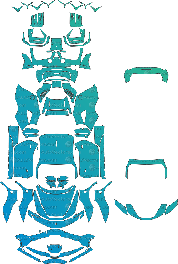 Ferrari SF90 Stradale (From 2020) Coupe pre-cut PPF vector template download