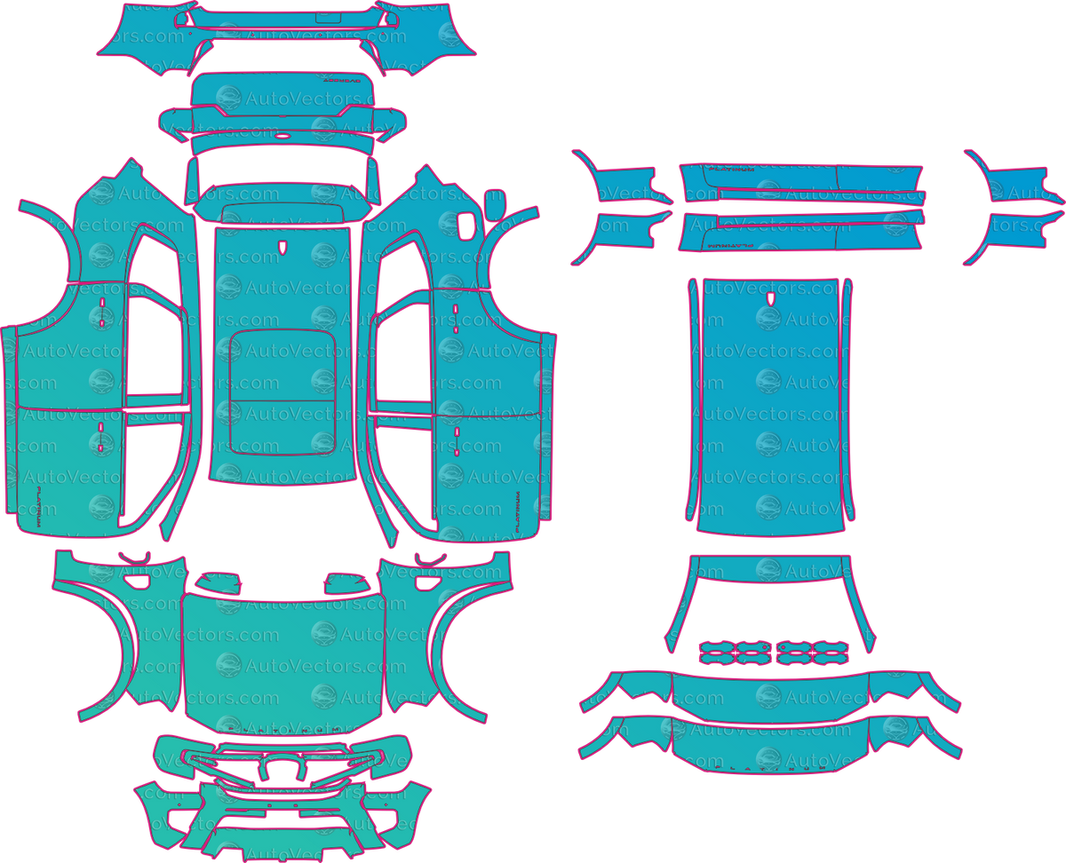 Ford Everest Platinum (From 2023) SUV – pre-cut PPF pattern templates, instant digital download vector cut files (CDR, AI, PDF, SVG)