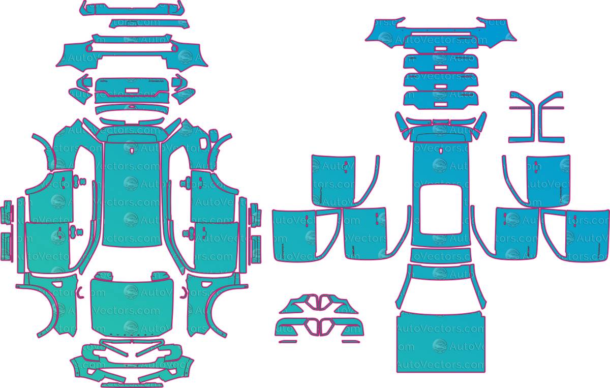 Ford Everest Platinum (From 2022) SUV pre-cut PPF pattern layout