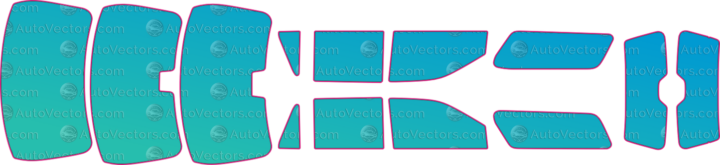 Ford Expedition Max U553 Base (From 2018) SUV – window tint pre-cut templates, instant digital download vector cut files (CDR, AI, PDF, SVG)