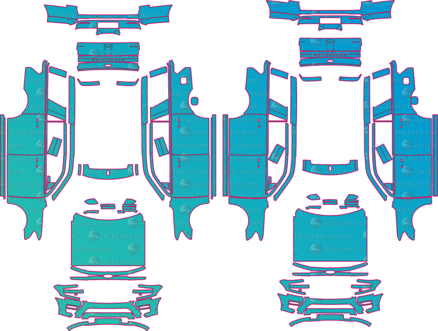 Ford Expedition U553 Max Limited (From 2022) SUV – pre-cut PPF pattern templates, instant digital download vector cut files (CDR, AI, PDF, SVG)