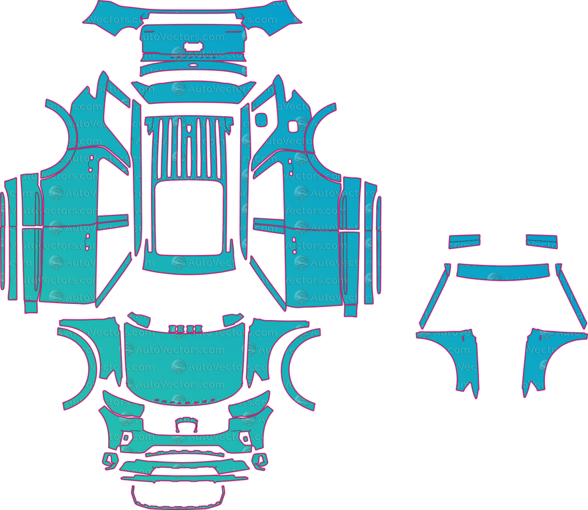 Ford Explorer ST-Line (From 2025) SUV pre-cut PPF pattern layout