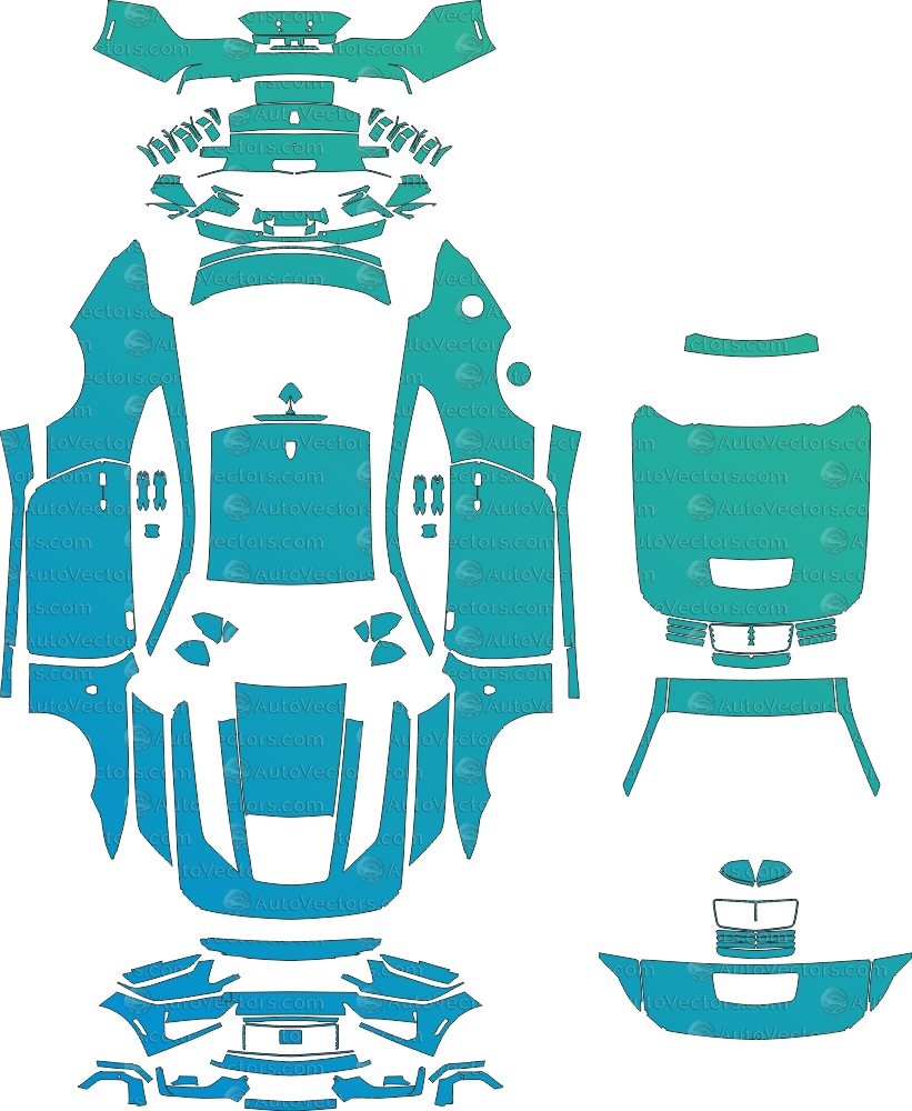 Ford Mustang Dark Horse (From 2024) Coupe pre-cut PPF vector template download