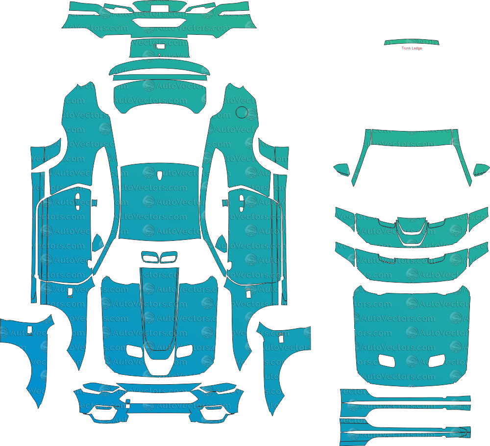 Ford Mustang Mach 1, Premium (From 2021) Coupe pre-cut PPF vector template download