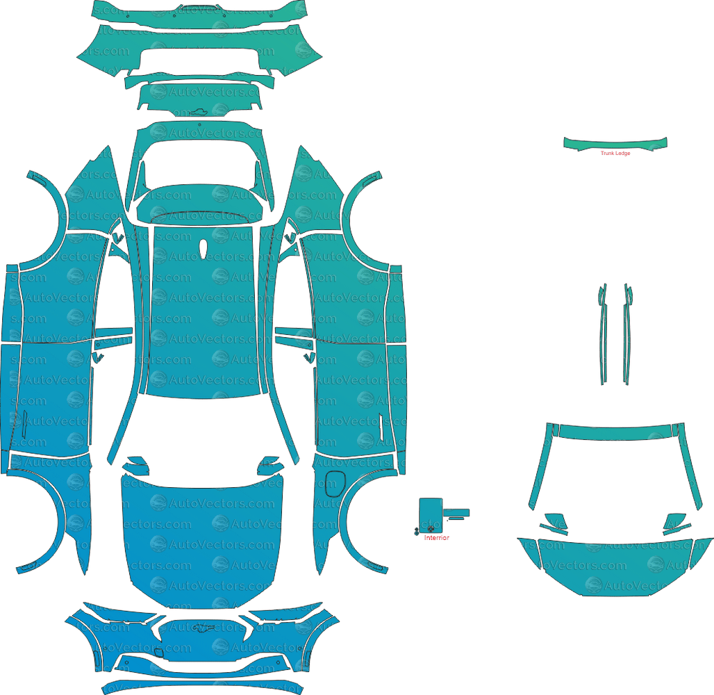 Ford Mustang Mach - E (From 2021) SUV pre-cut PPF vector template download