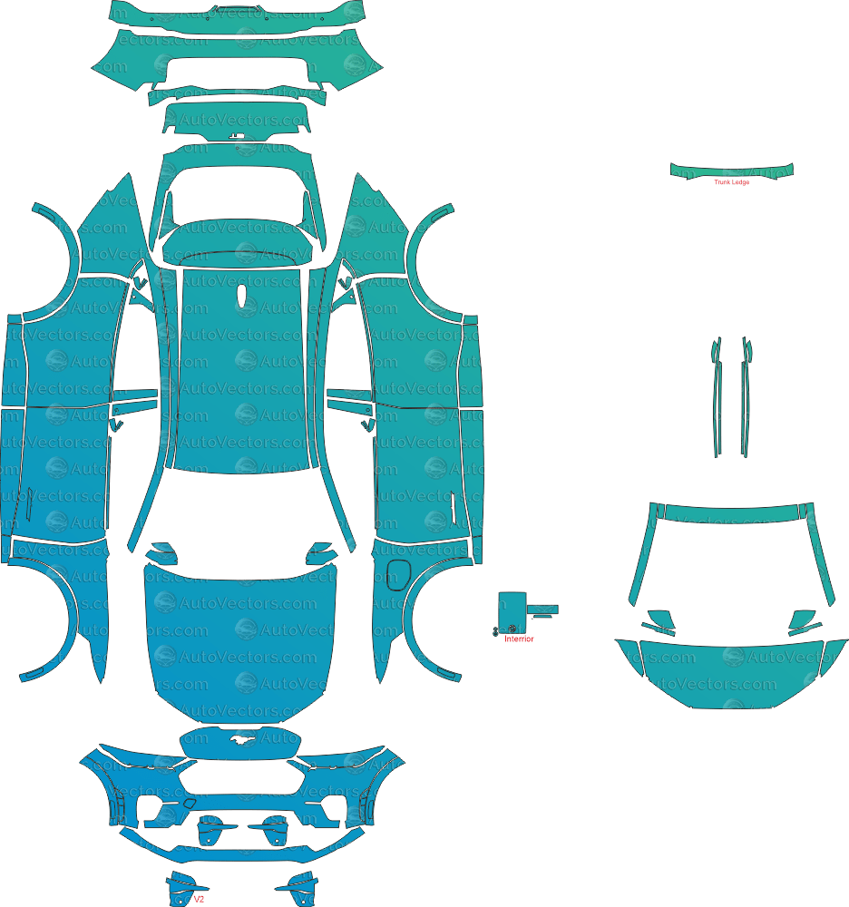 Ford Mustang Mach - E GT (From 2021) SUV pre-cut PPF vector template download