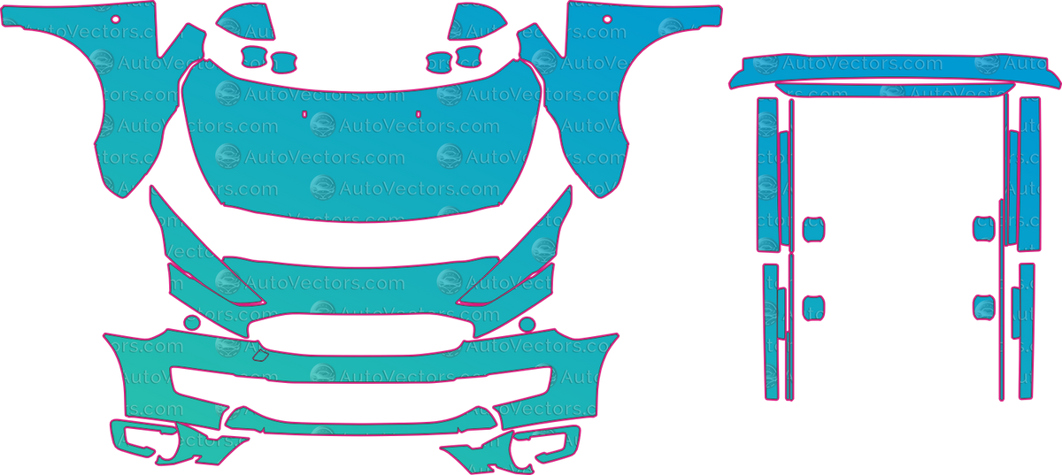 Ford Transit Connect Limited (From 2024) Van – pre-cut PPF pattern templates, instant digital download vector cut files (CDR, AI, PDF, SVG)