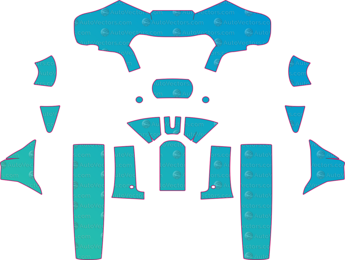 Harley-Davidson Road Glide Trike 3 (From 2025) Moto motorcycle PPF pattern layout