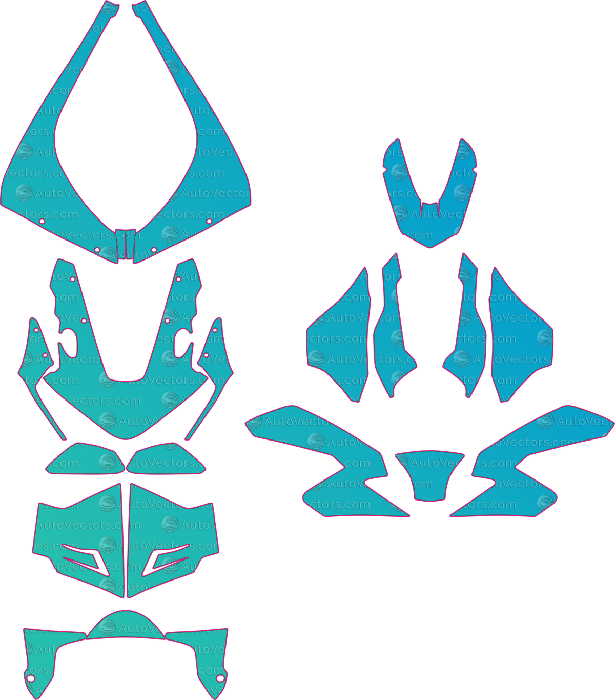Honda CBR 1000R SP1 Fireblade (From 2017) Moto motorcycle PPF pattern layout