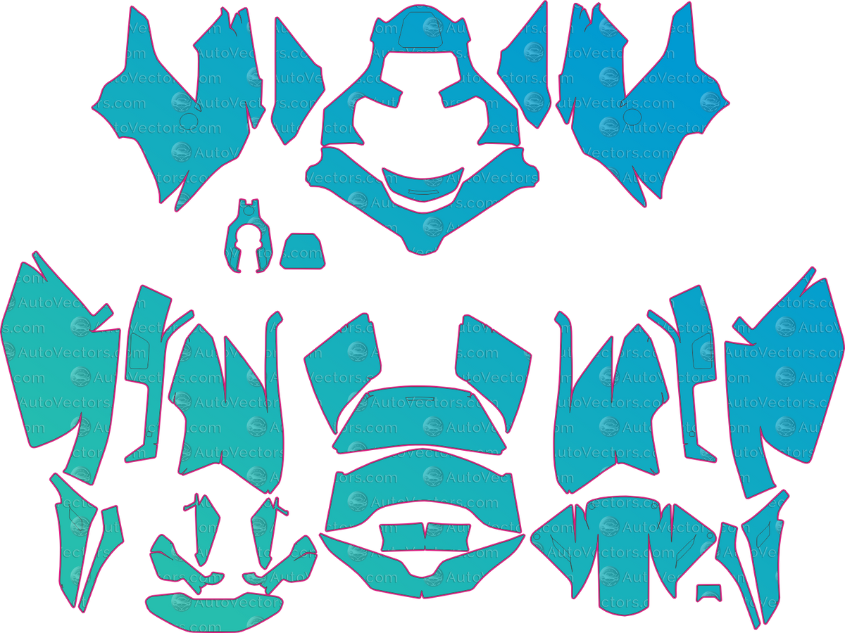 Honda Gold Wing Base (From 2020) Moto motorcycle PPF pattern layout