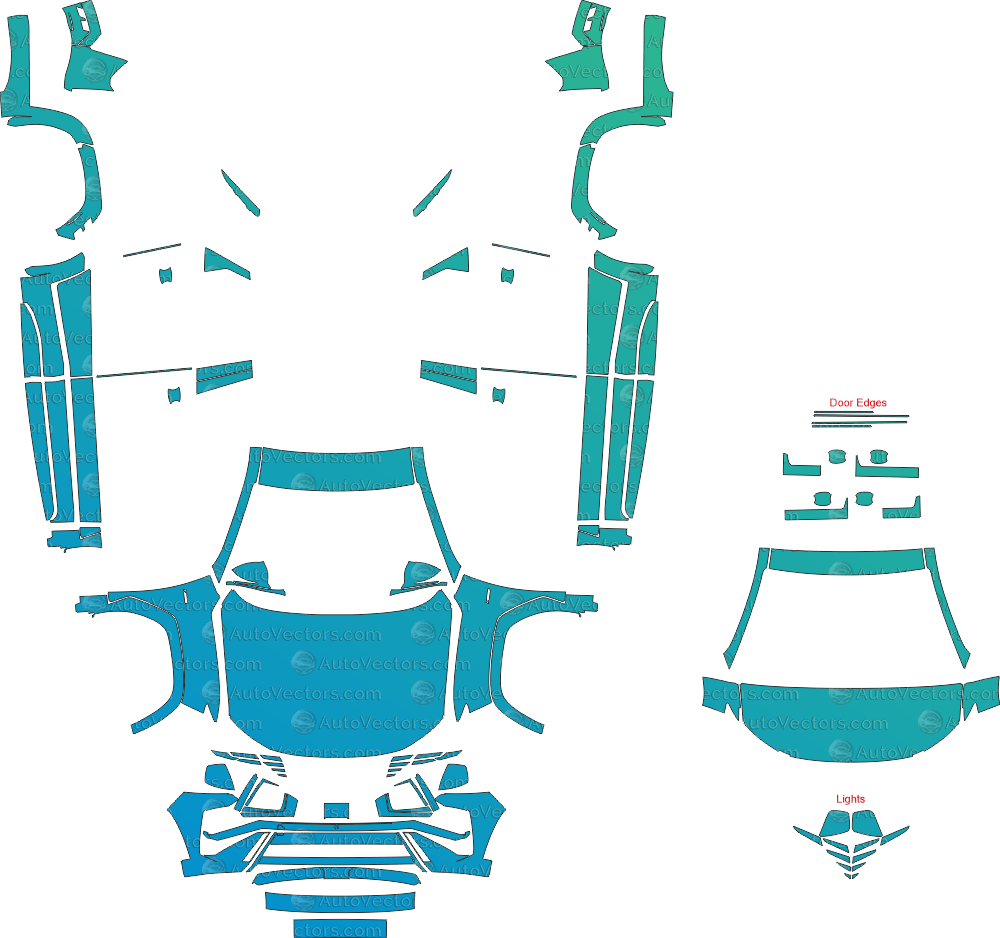 Hyundai Tucson N Line NX4 (From 2025) SUV pre-cut PPF vector template download