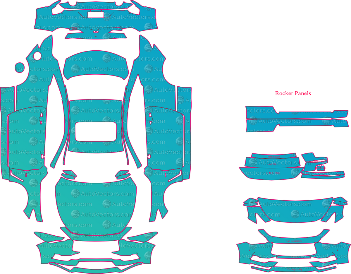 Infiniti Q60S CV37 Base (From 2017) Coupe – pre-cut PPF pattern templates, instant digital download vector cut files (CDR, AI, PDF, SVG)
