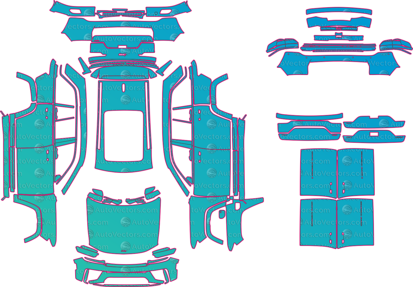 Jeep Grand Cherokee WL (From 2026) SUV Pre-Cut PPF Pattern Templates – pre-cut PPF pattern templates, digital download vector files (CDR, AI, PDF, DXF, SVG)