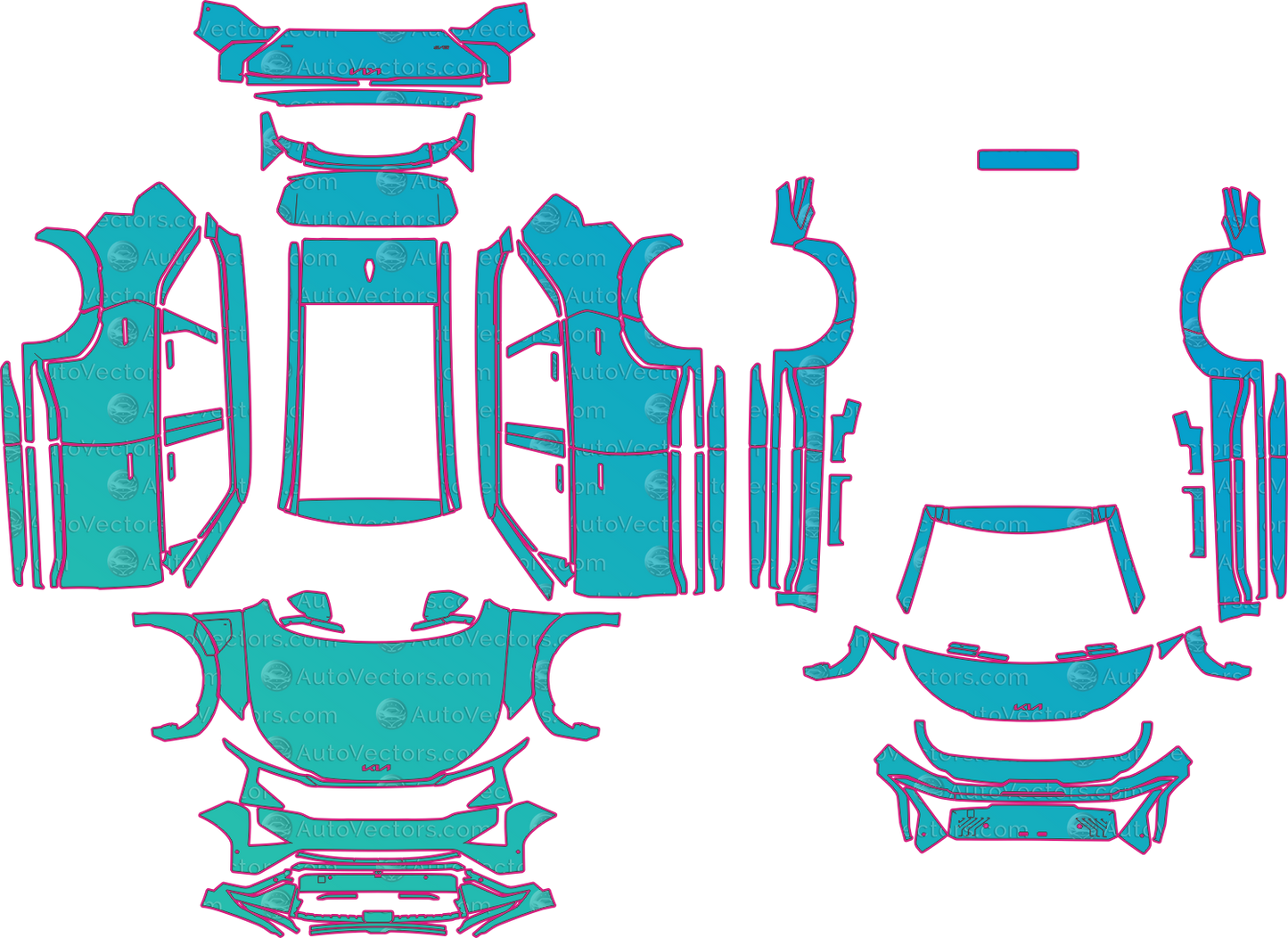 Kia EV5 GT-Line (From 2026) SUV Pre-Cut PPF Pattern Templates – pre-cut PPF pattern templates, digital download vector files (CDR, AI, PDF, DXF, SVG)